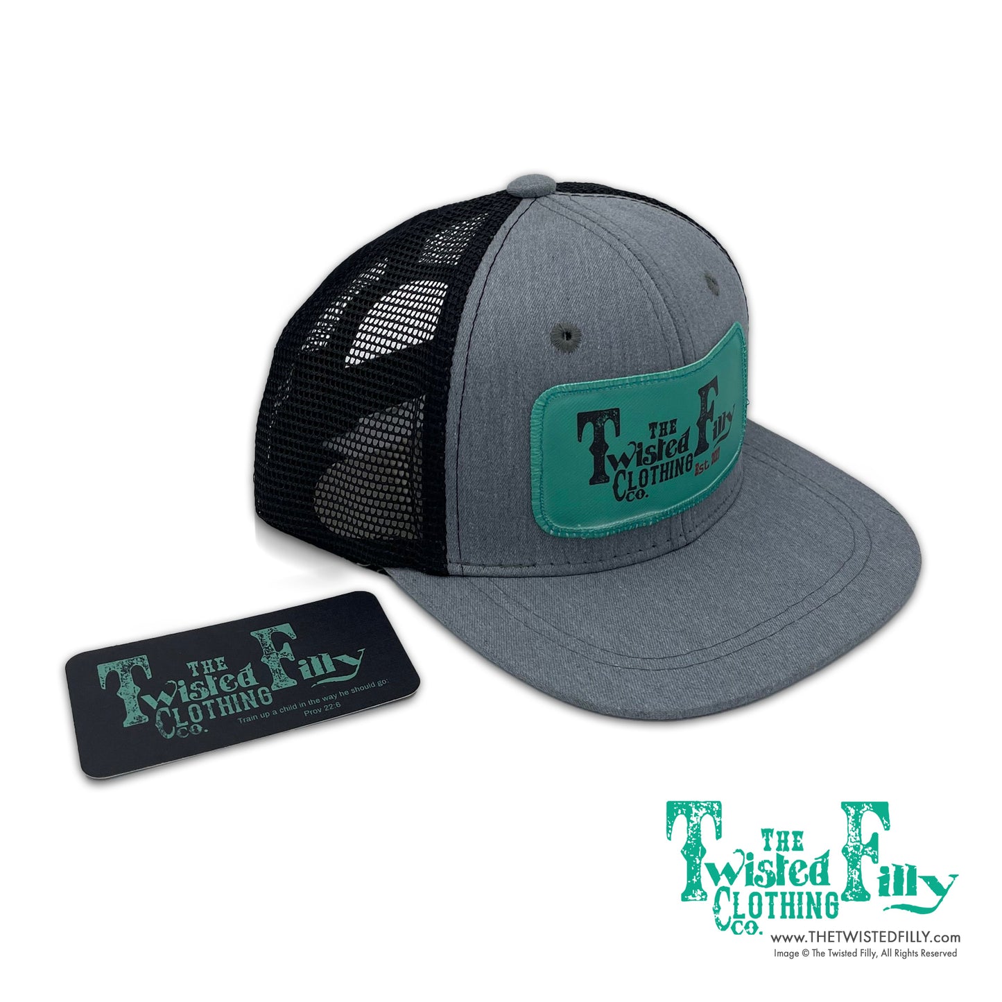 The Twisted Filly - Youth / Adult Trucker Hat - Heather/Black