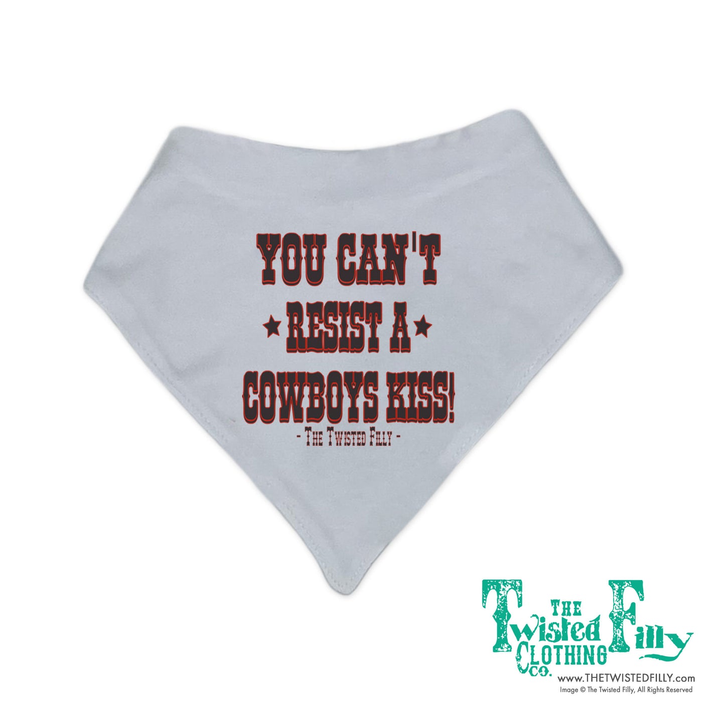 You Can't Resist A Cowboys Kiss Bandana Bib - Assorted Colors
