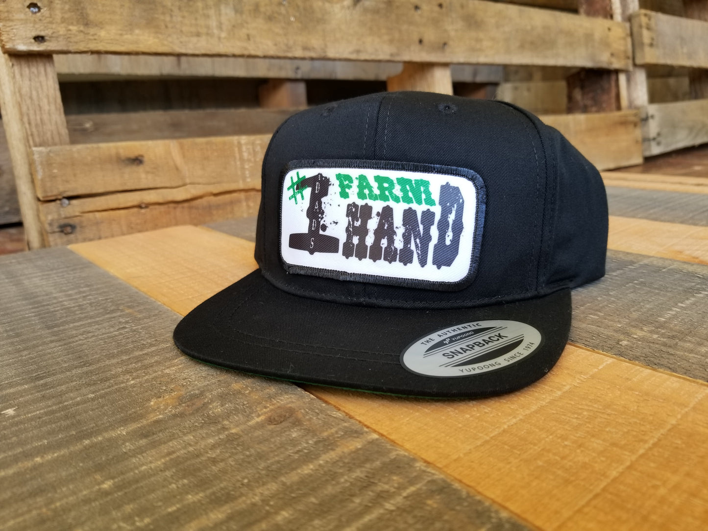 Dads #1 Farm Hand - Youth Snapback Hat - Black