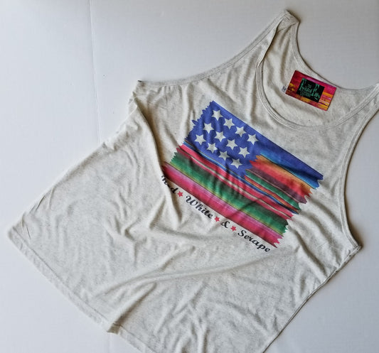 Red, White & Serape Flag Adult Unisex Tank Top