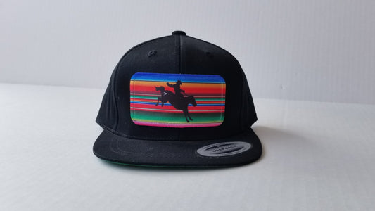 Serape Bronc - Youth/Adult Snapback Hat - Black