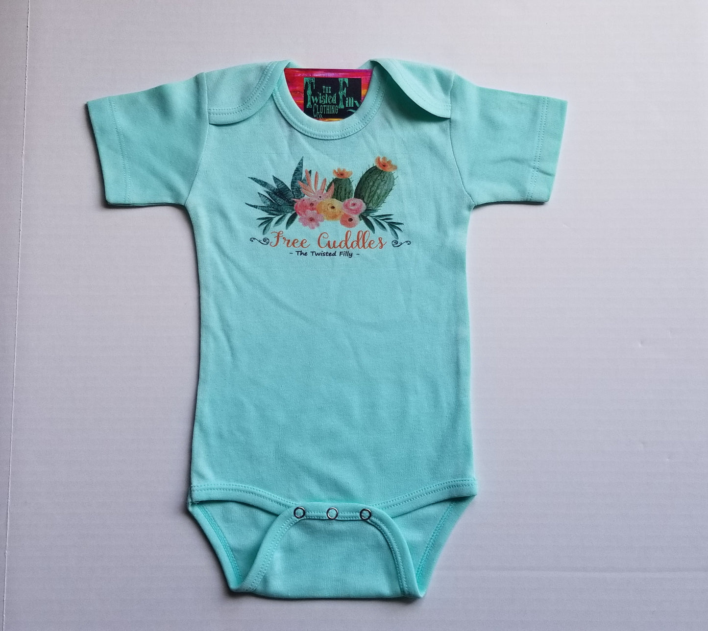 Free Cuddles - S/S Infant One Piece - Turquoise