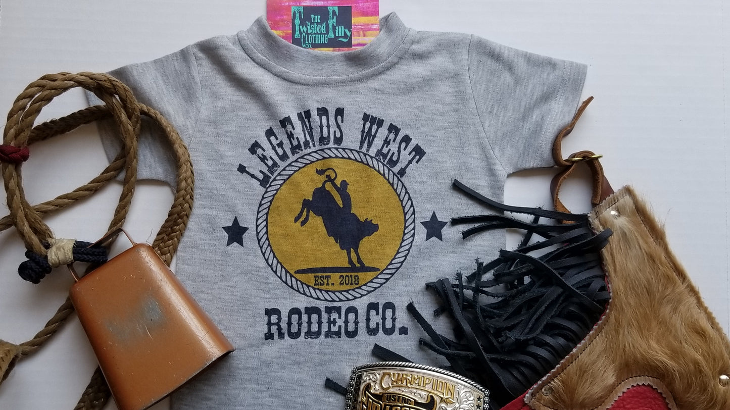 Legends West Rodeo Co. Bull Rider - S/S Toddler Tee - Gray