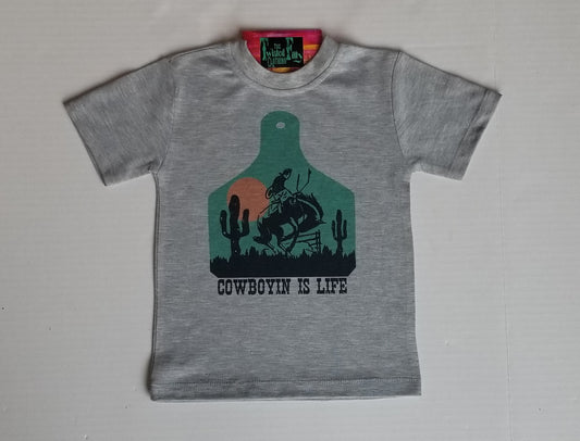 Cowboyin' Is Life - S/S Toddler Tee - Gray