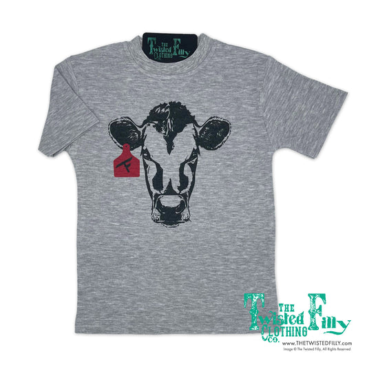 Calf w/ Ear Tag - S/S Toddler Tee - Gray