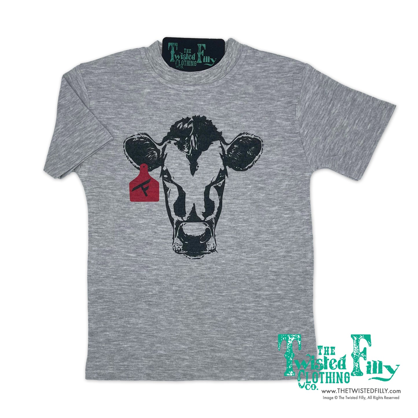 Calf W/Ear Tag - S/S Infant Tee - Gray