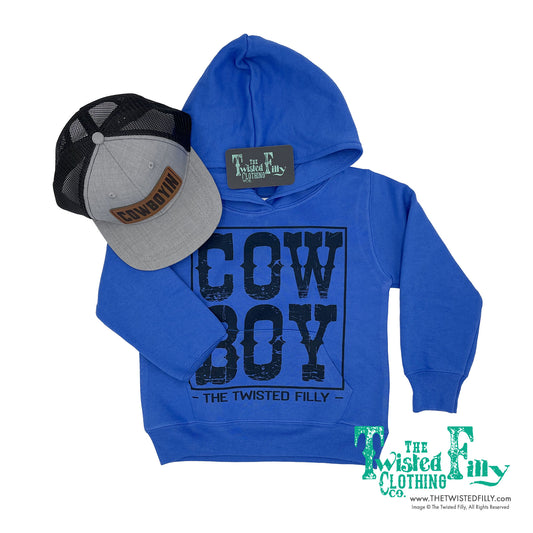 Cow Boy - Toddler Hoodie - Blue