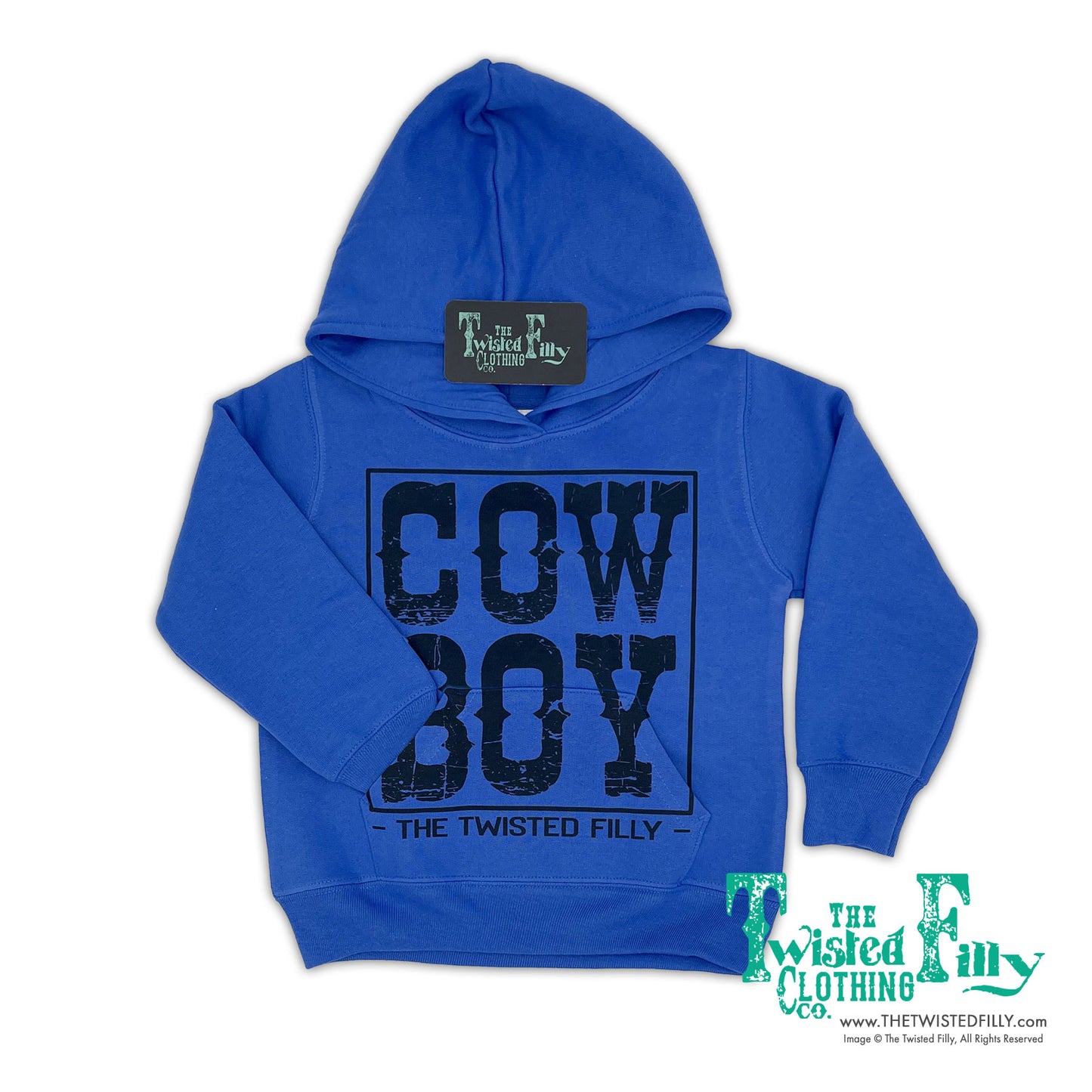 Cow Boy - Toddler Hoodie - Blue
