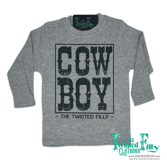 Cow Boy - L/S Toddler Tee - Gray