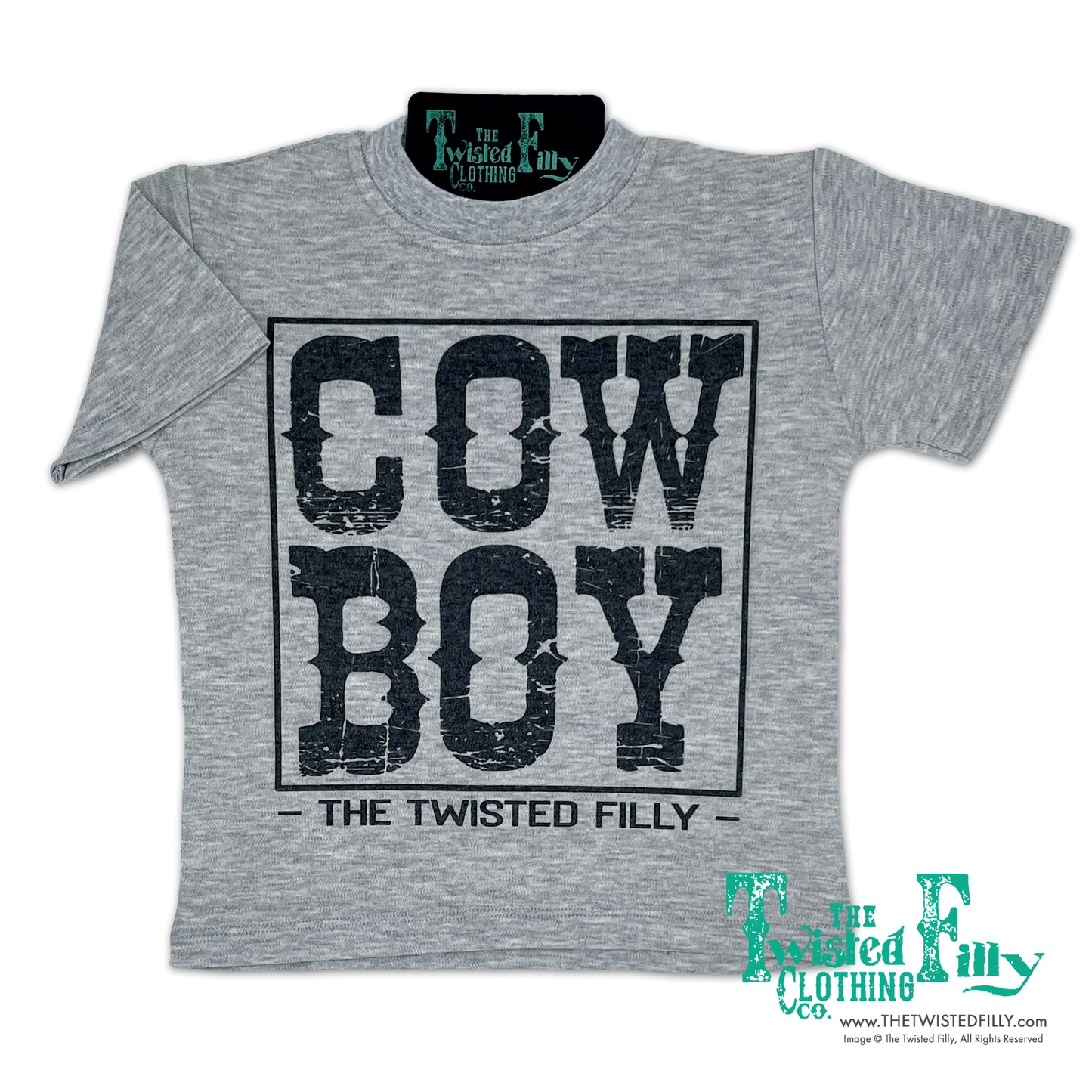 Cow Boy - S/S Toddler Tee - Gray