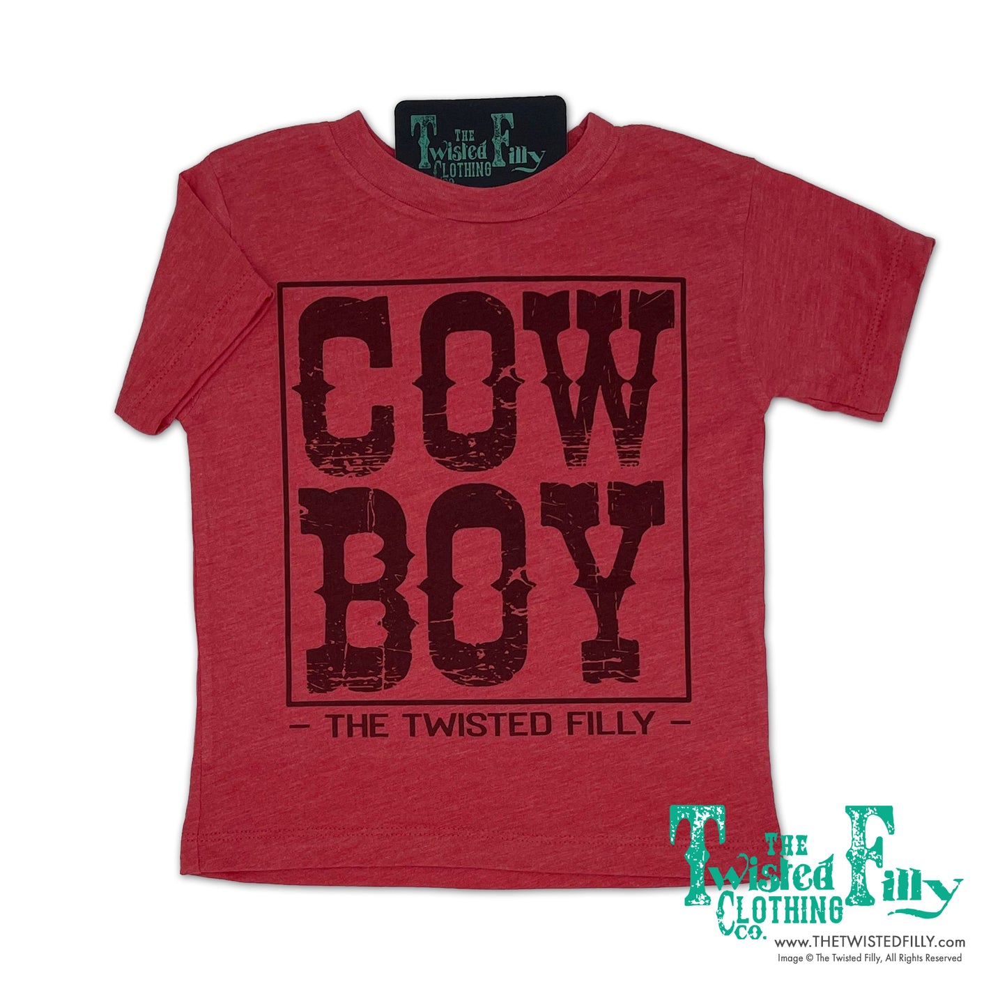 Cow Boy - S/S Toddler Tee - Red