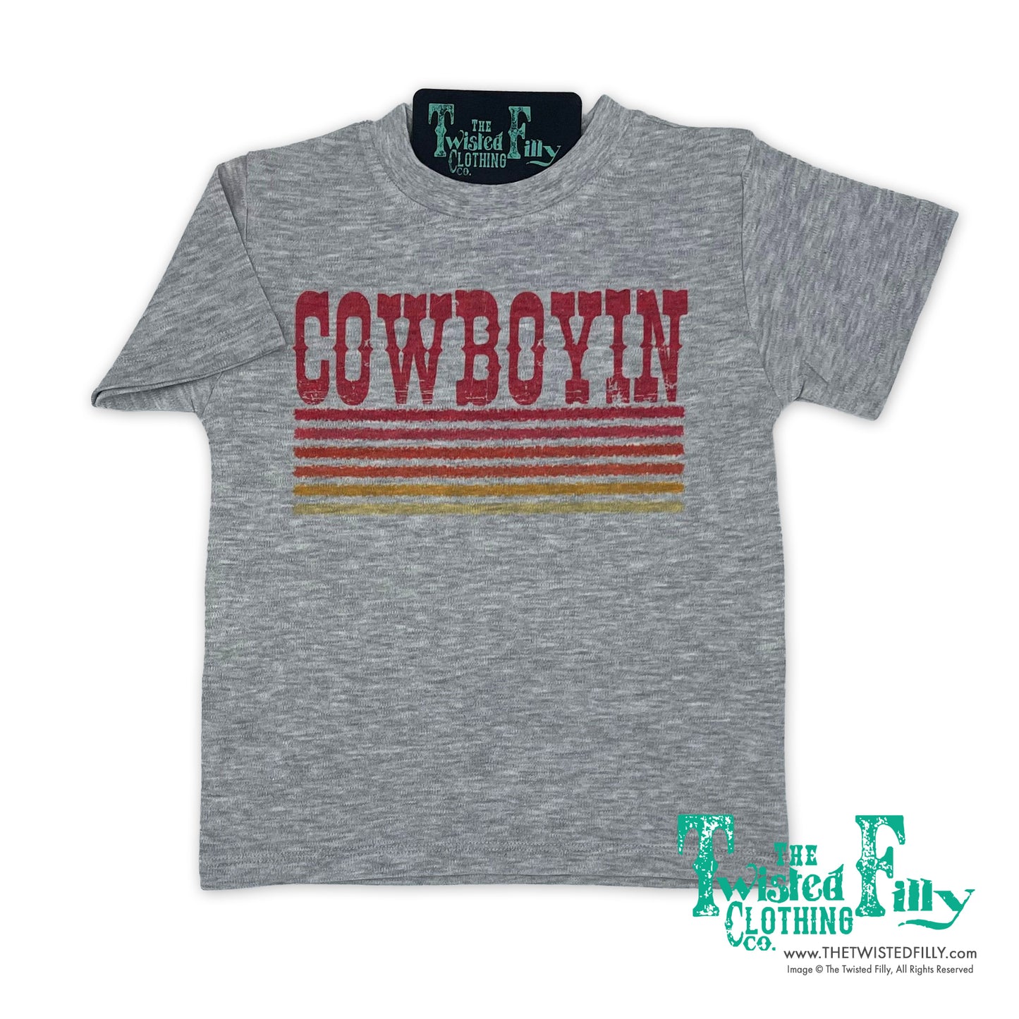 Retro Cowboyin - S/S Toddler Tee - Gray