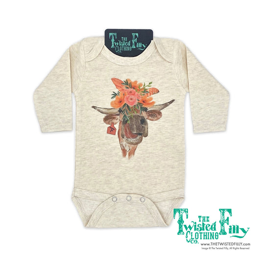 Flower Child - L/S - Infant One Piece - Oatmeal