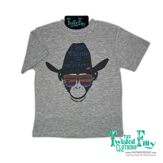 I Don't Think So Slim Monkey - S/S Toddler Tee - Gray