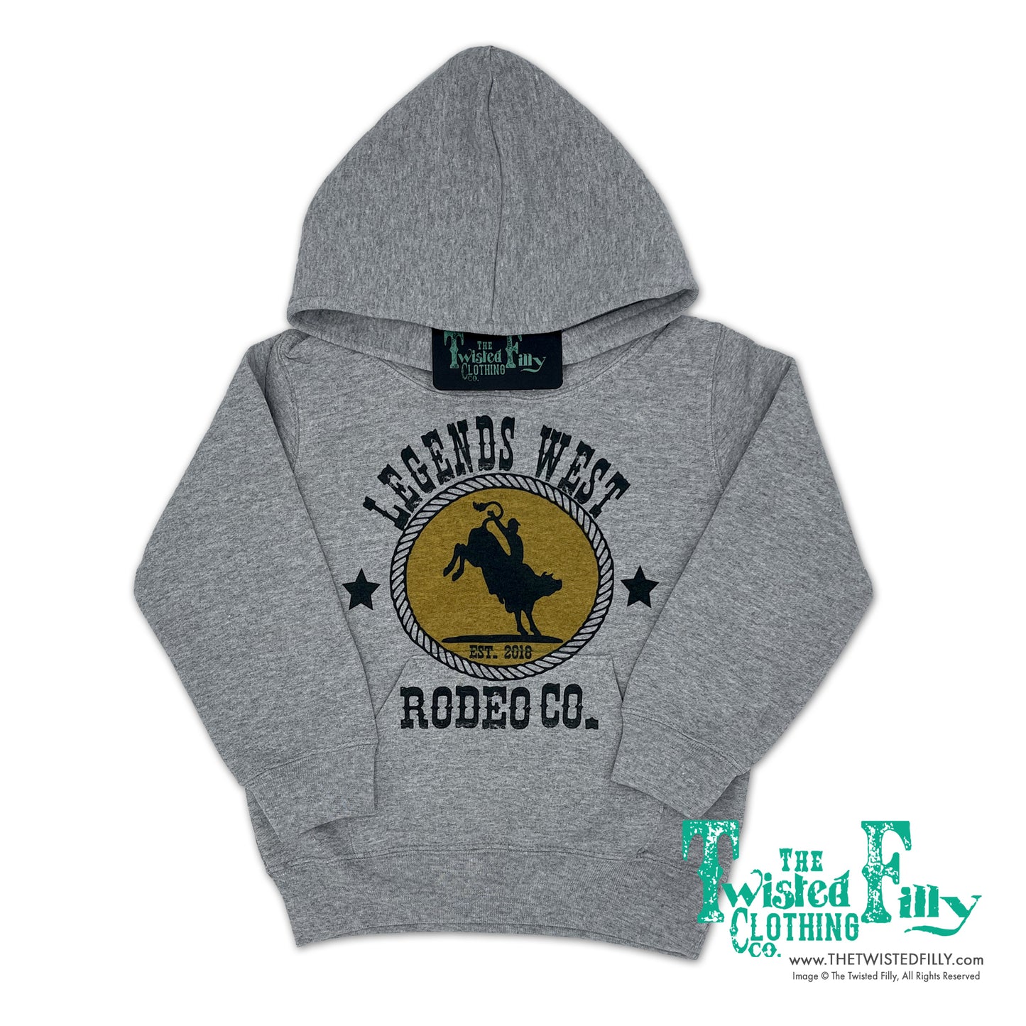 Legends West Rodeo Co. Bull Rider - Toddler Hoodie - Gray
