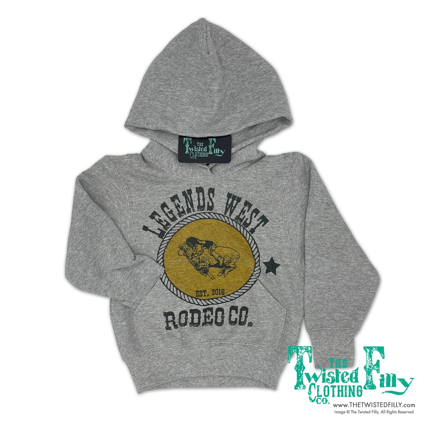Legends West Rodeo Co. Mutton Bustin' -  Toddler Hoodie - Gray