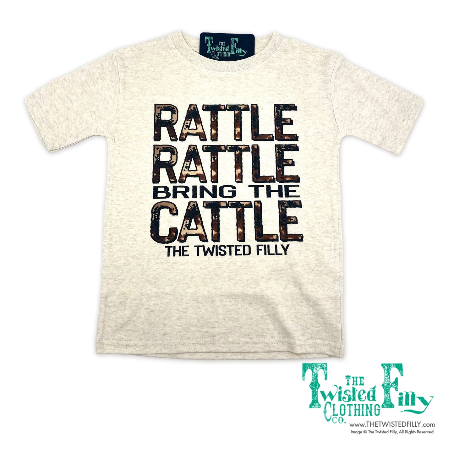 Rattle Rattle Bring the Cattle - S/S Youth Tee - Oatmeal