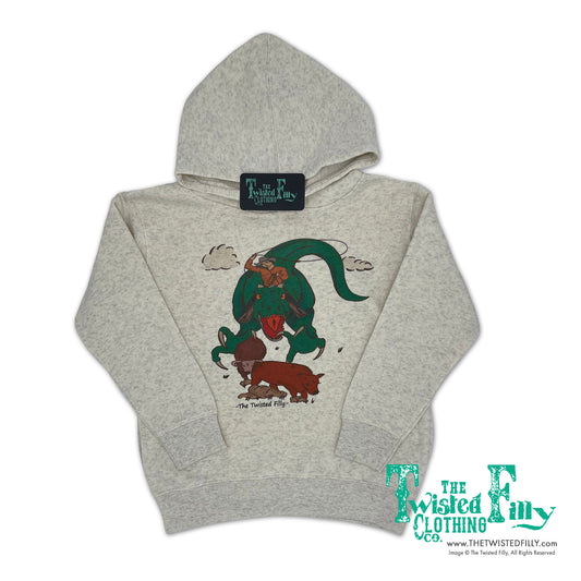 Ropin' Rex - Boys Toddler Hoodie - Oatmeal