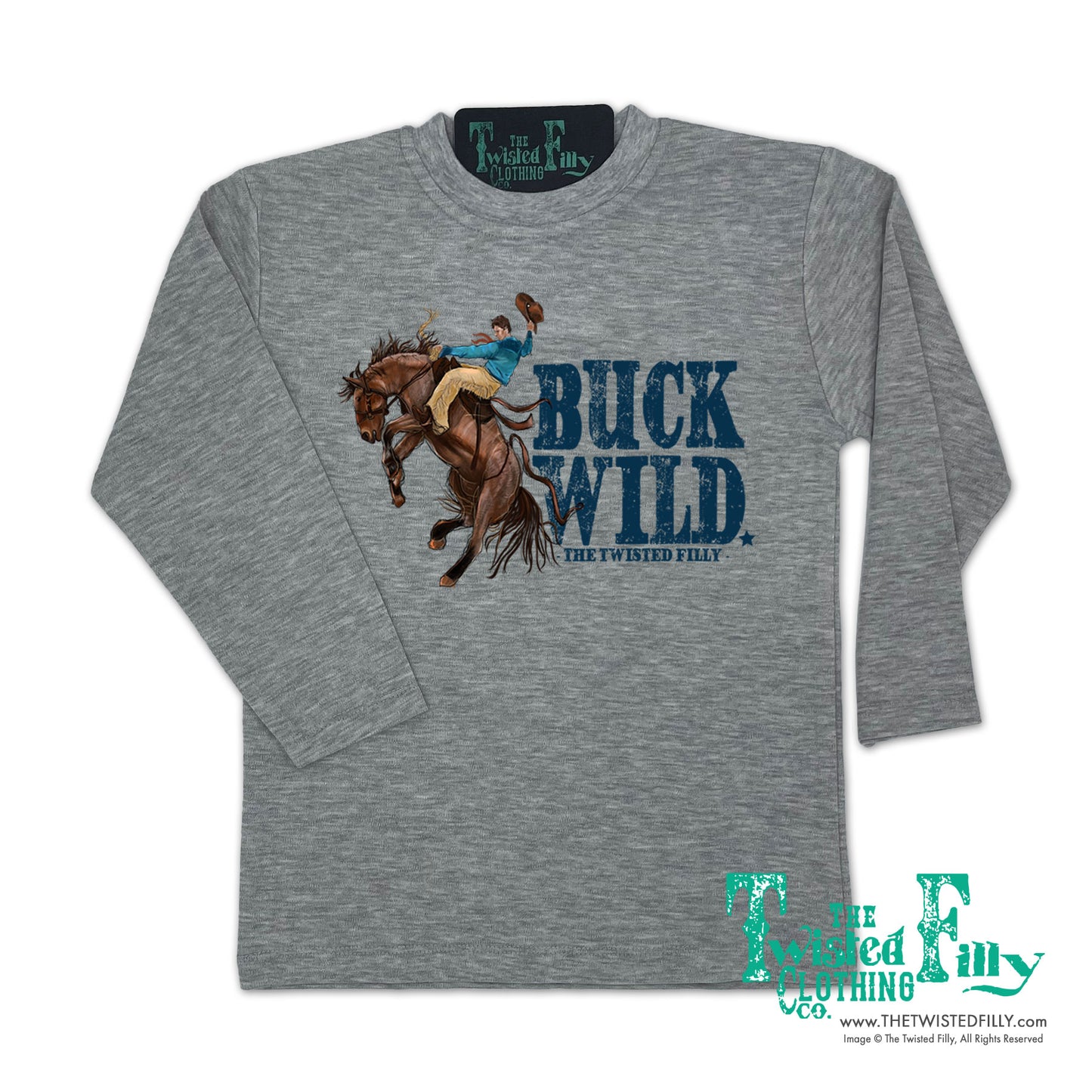 Buck Wild - L/S Youth Tee - Gray