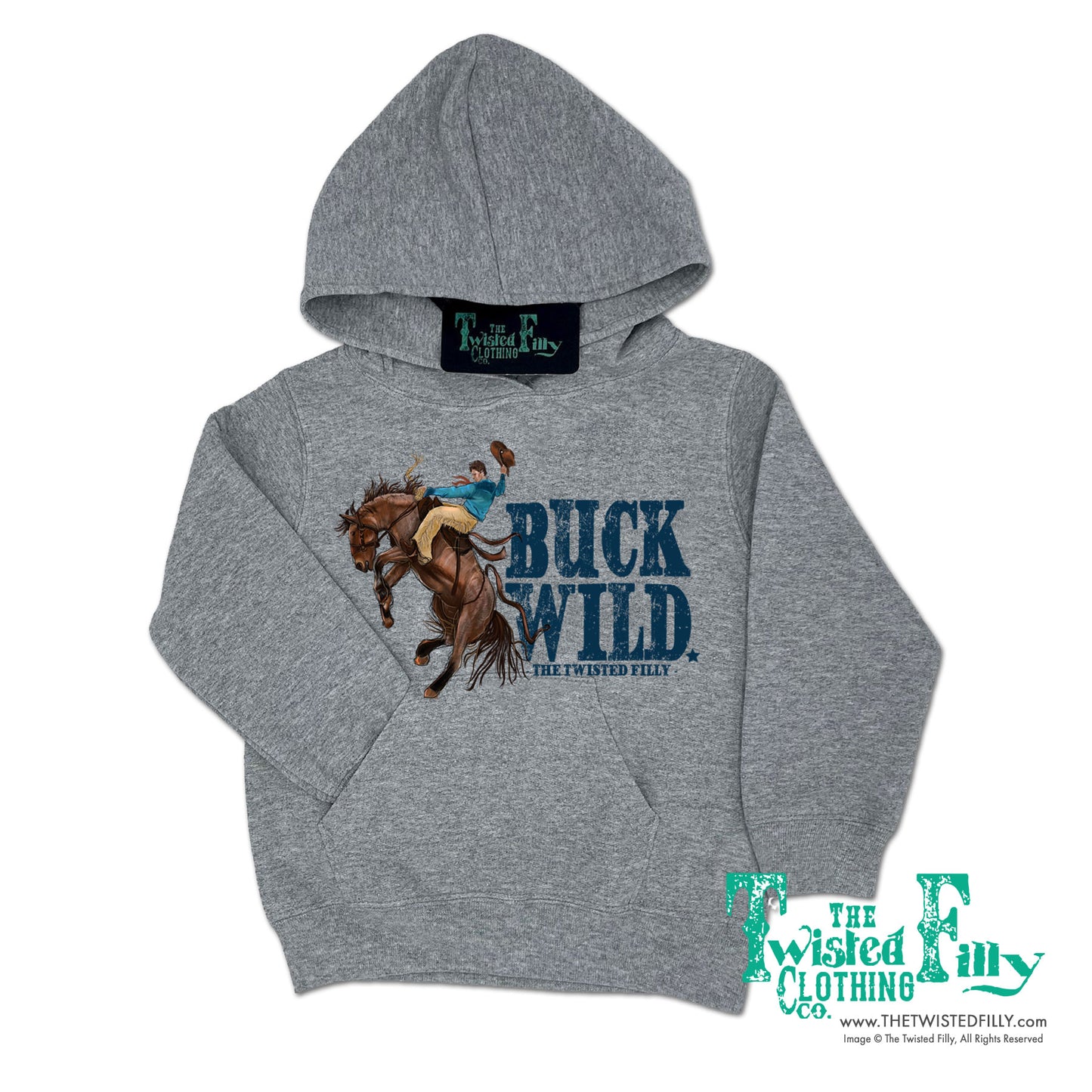 Buck Wild - Youth Hoodie - Gray