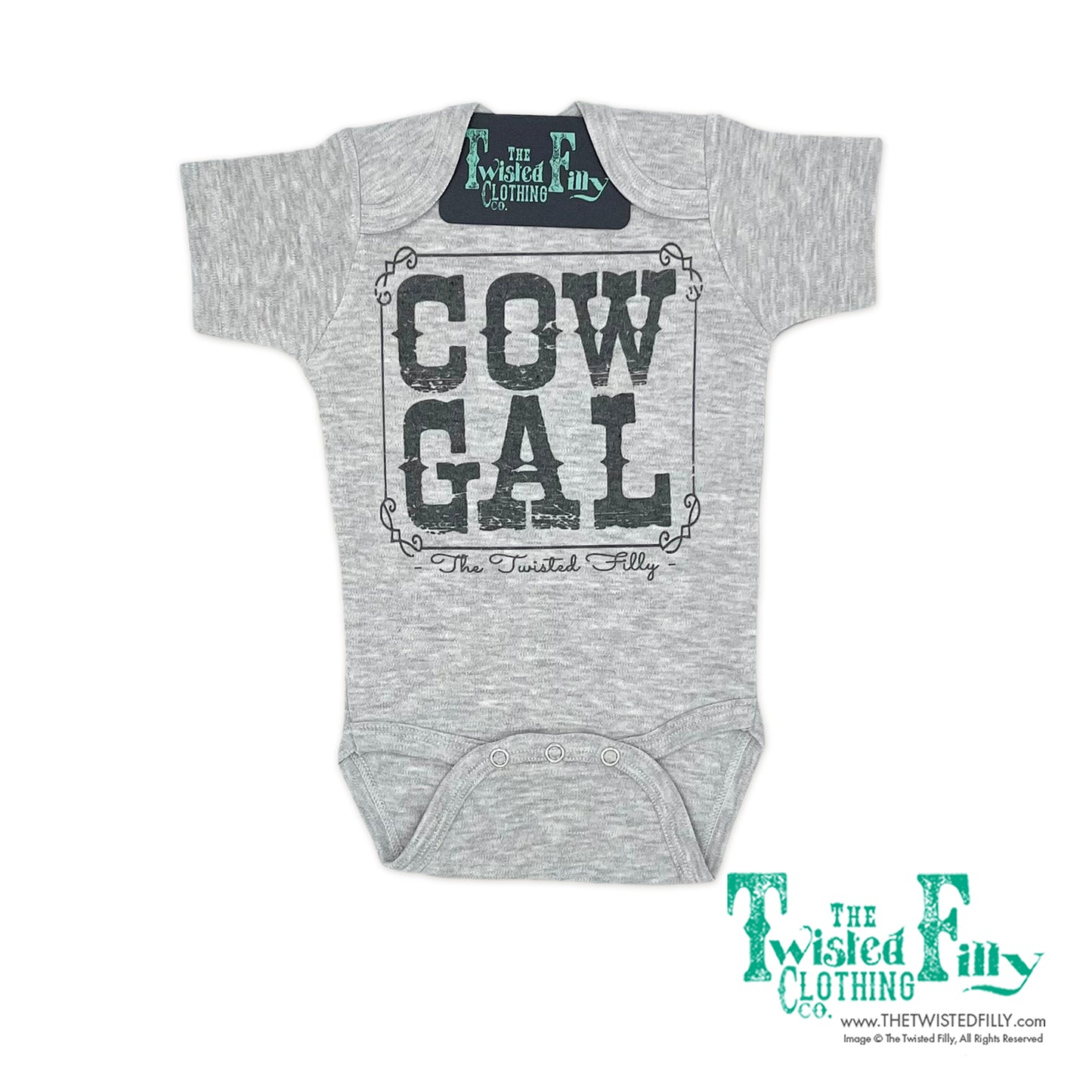 Cow Gal - S/S Infant One Piece - Gray