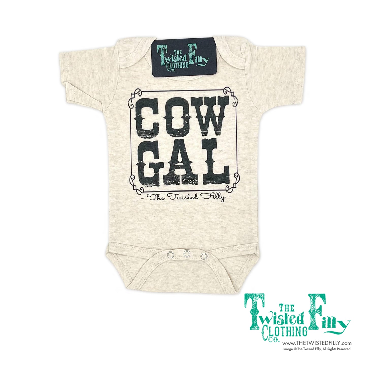 Cow Gal - S/S Infant One Piece - Oatmeal