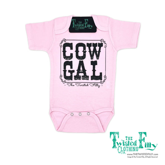 Cow Gal - S/S Infant One Piece - Pink