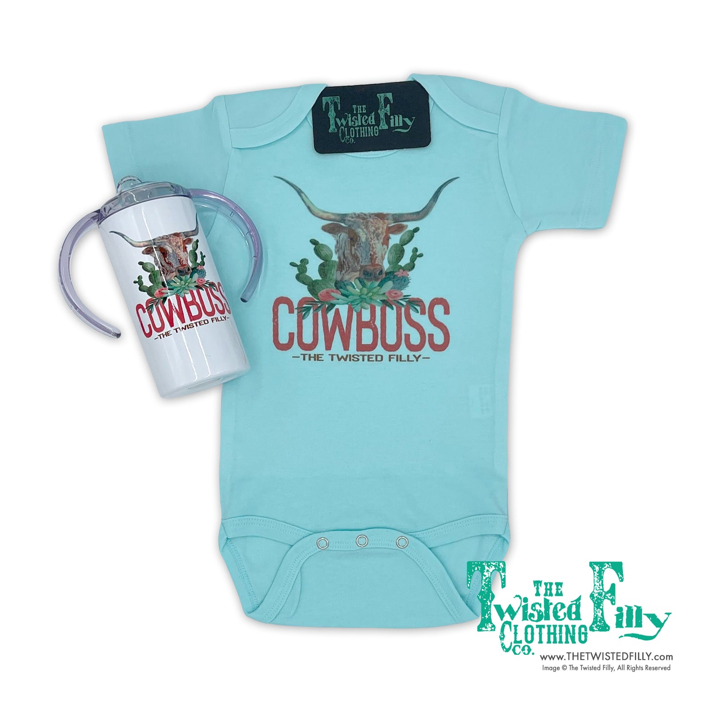 Cowboss - S/S Infant One Piece - Turquoise