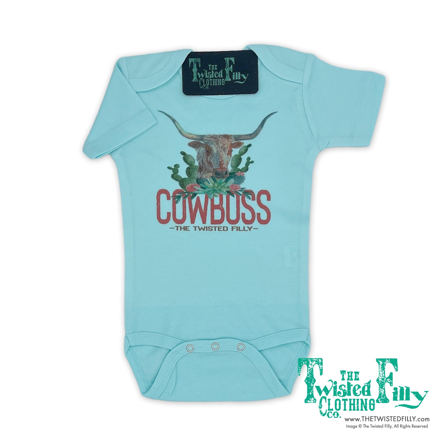 Cowboss - S/S Infant One Piece - Turquoise