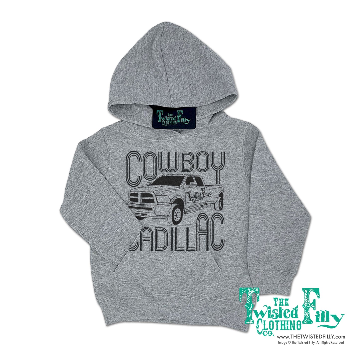 Cowboy Cadillac - Toddler Hoodie - Athletic Heather Gray