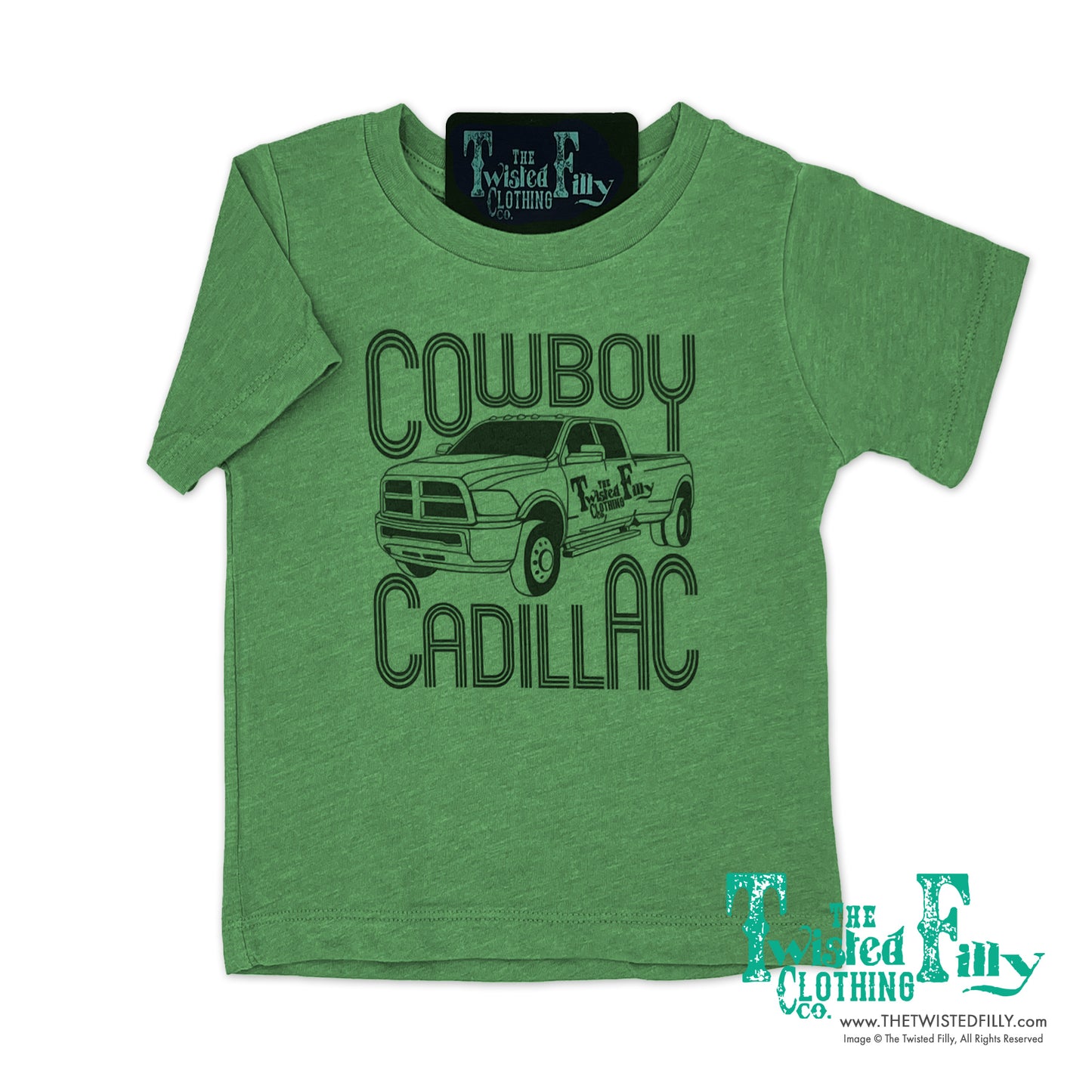 Cowboy Cadillac - S/S Adult Mens Tee - Green
