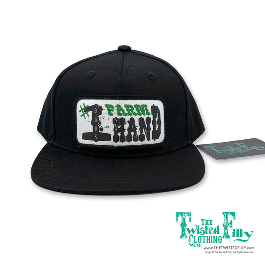 Dads #1 Farm Hand - Youth Snapback Hat - Black