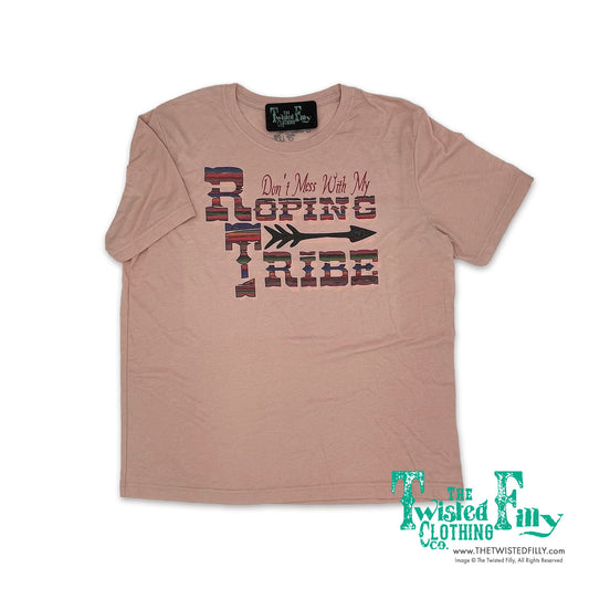 Don't Mess With My Roping Tribe - S/S Adult Tee - Dusty Rose