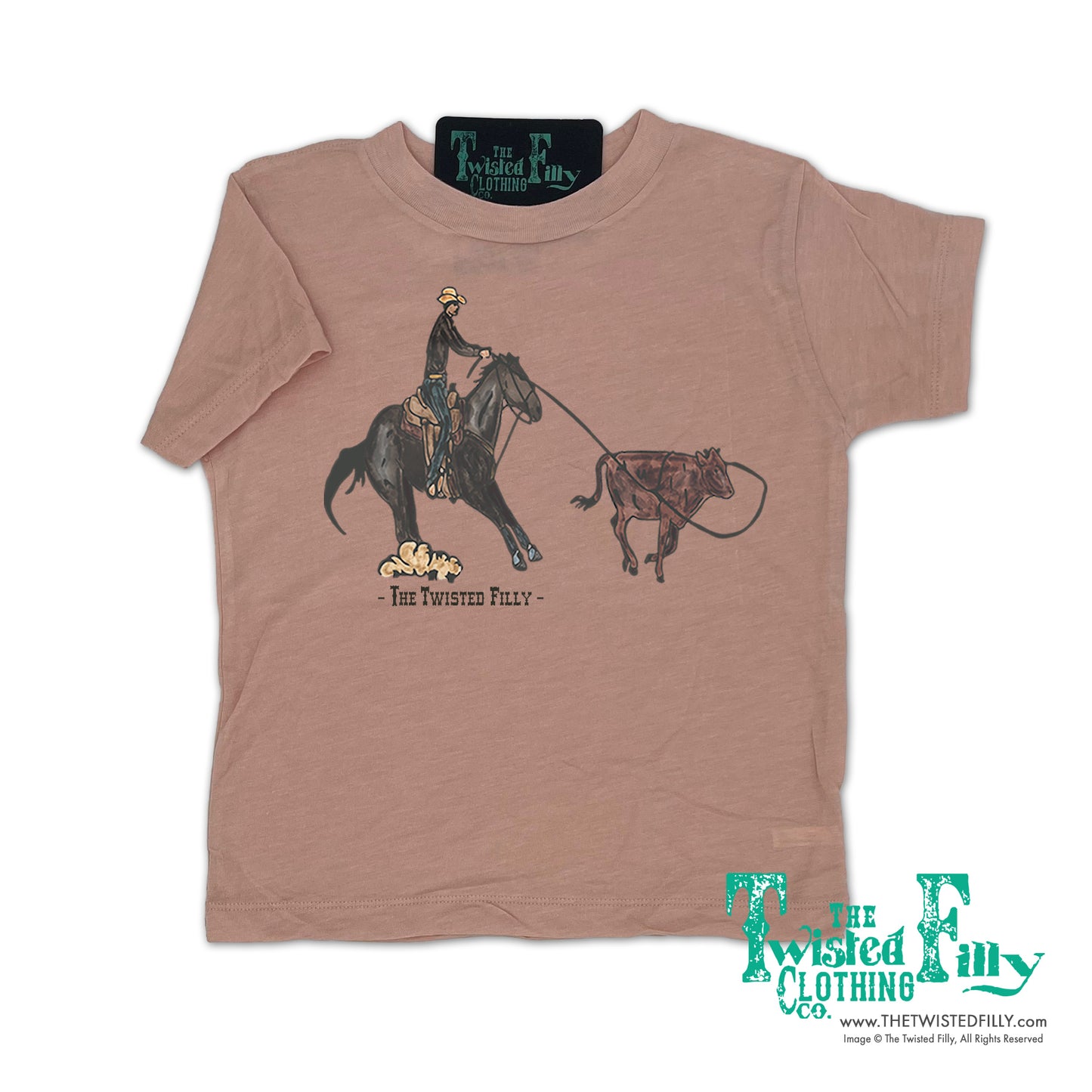 End Of The Line Calf Roper - S/S Toddler Tee - Dusty Rose