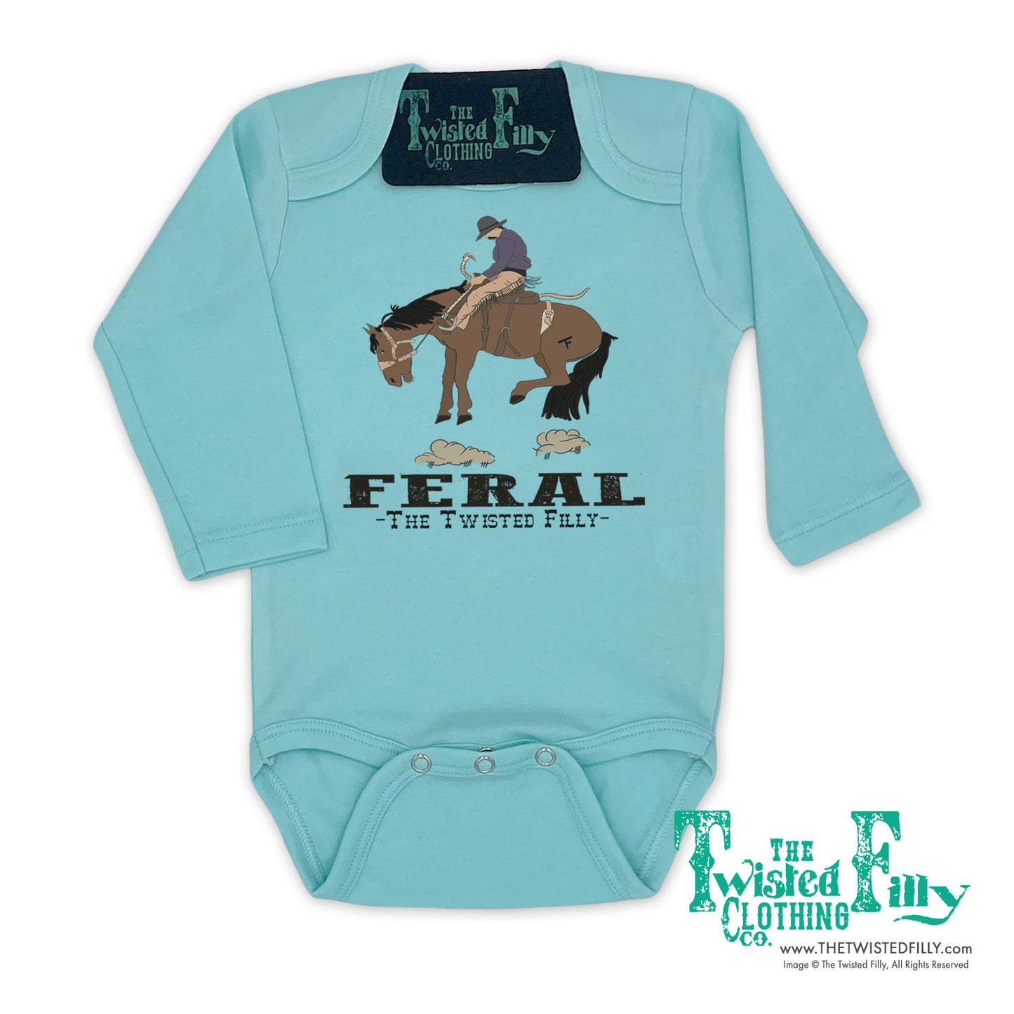 FERAL - L/S Infant One Piece - Turquoise