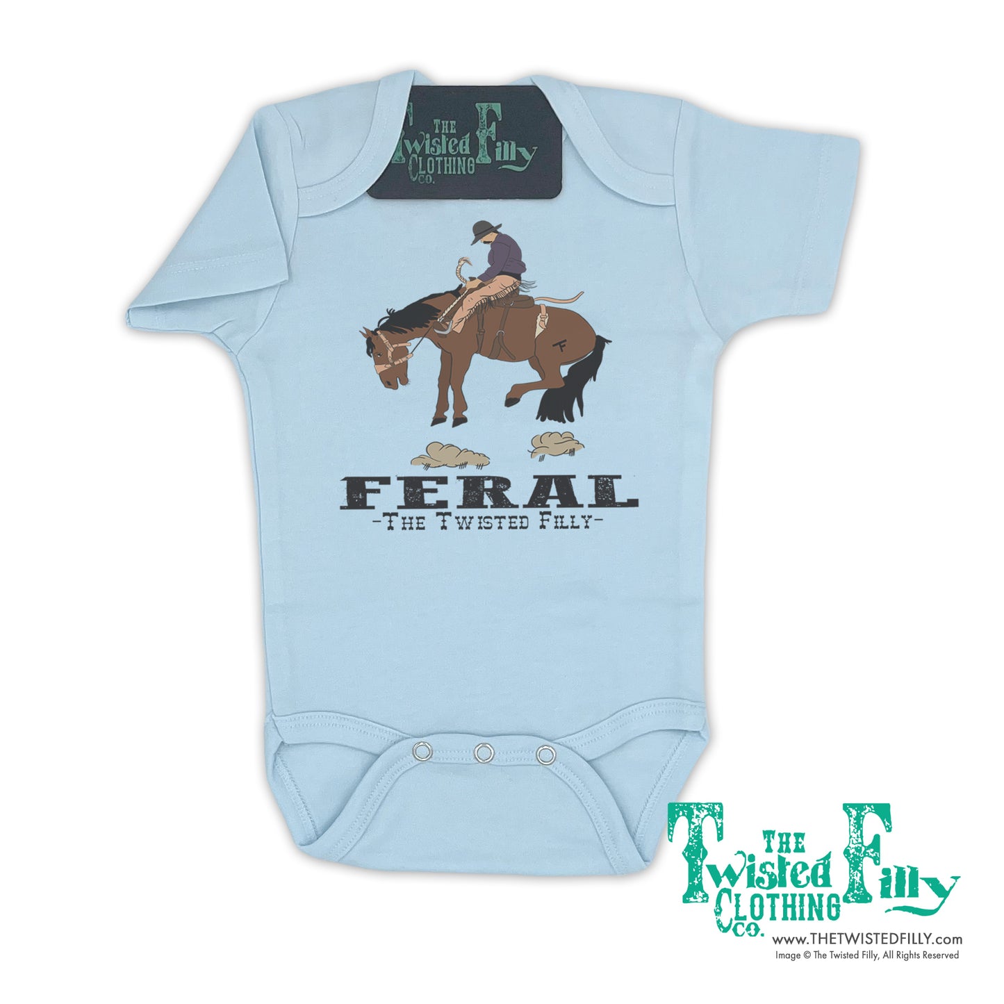 FERAL - S/S Infant One Piece - Ice Blue