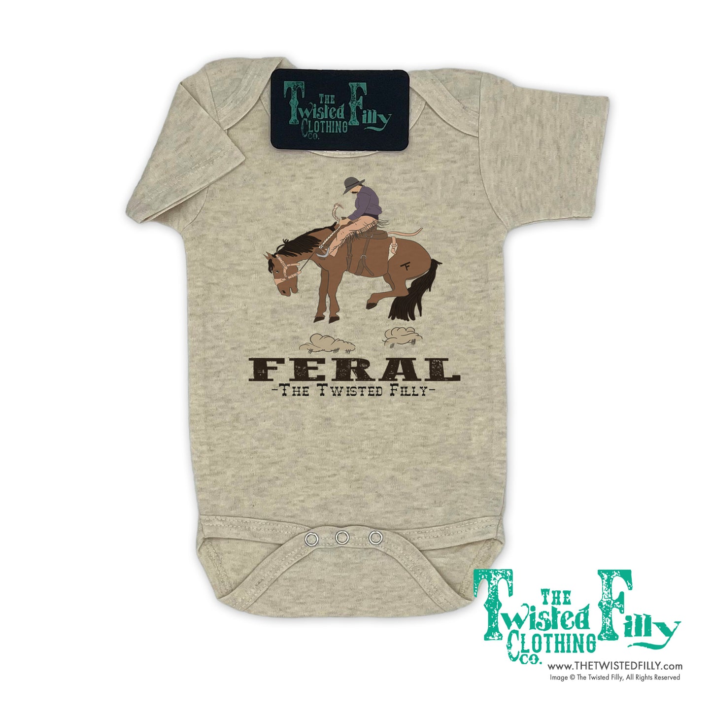 FERAL - S/S Infant One Piece - Oatmeal