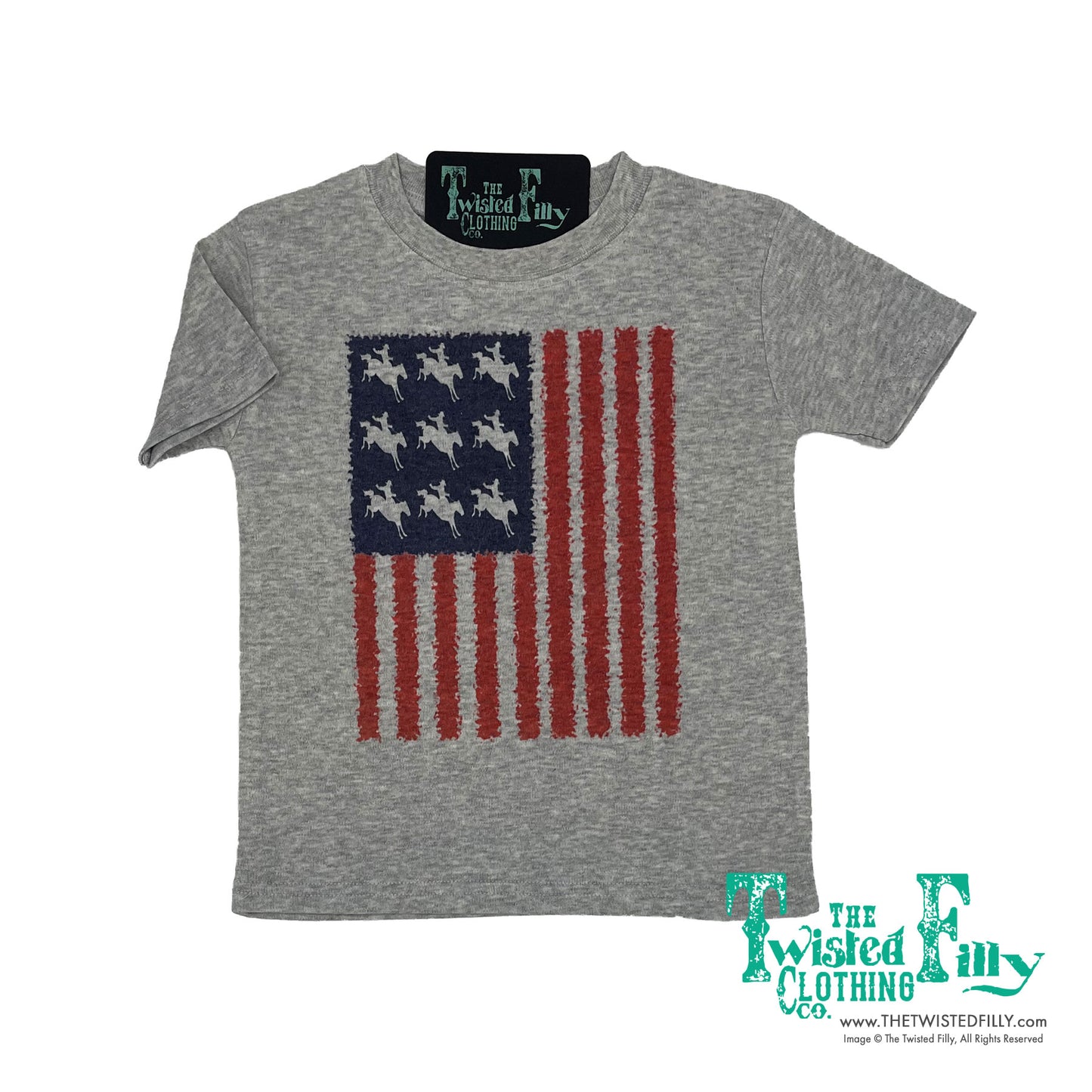 Flag Bronc - S/S Toddler Tee - Gray