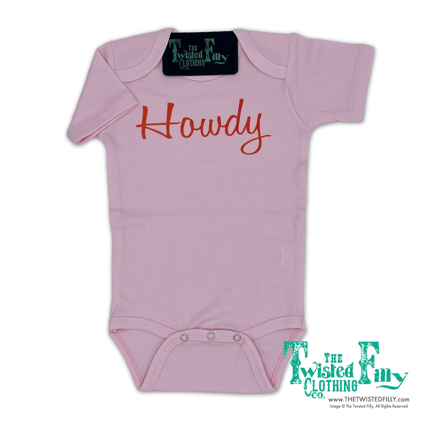 Howdy - S/S Infant One Piece - Pink