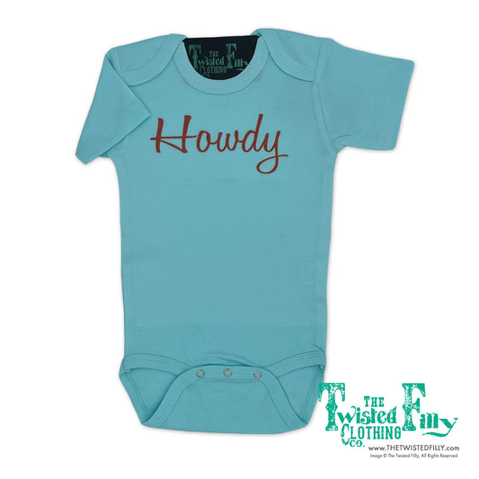 Howdy - S/S Infant One Piece - Turquoise