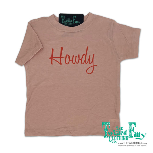 Howdy - S/S Toddler Tee -  Dusty Rose