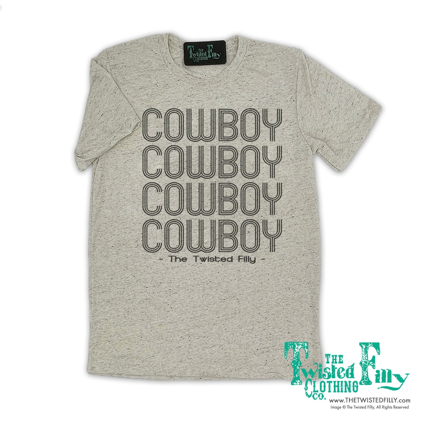 I Am Cowboy - S/S Adult Crew Neck Mens Tee - Oatmeal
