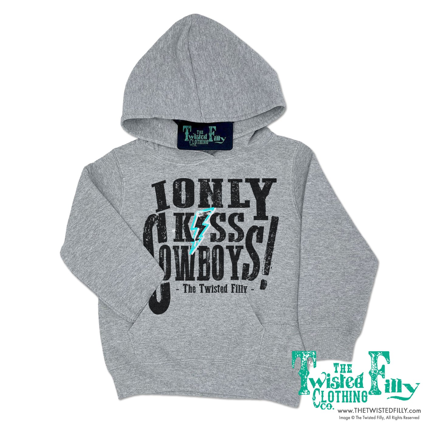 I Only Kiss Cowboys - Adult Women's Hoodie - Gray