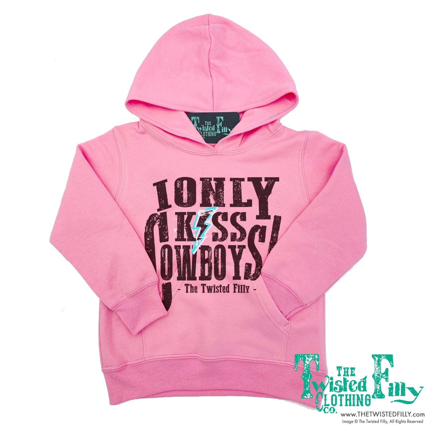 I Only Kiss Cowboys - Toddler Hoodie - Pink