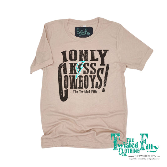 I Only Kiss Cowboys - S/S Adult Tee - Dusty Rose