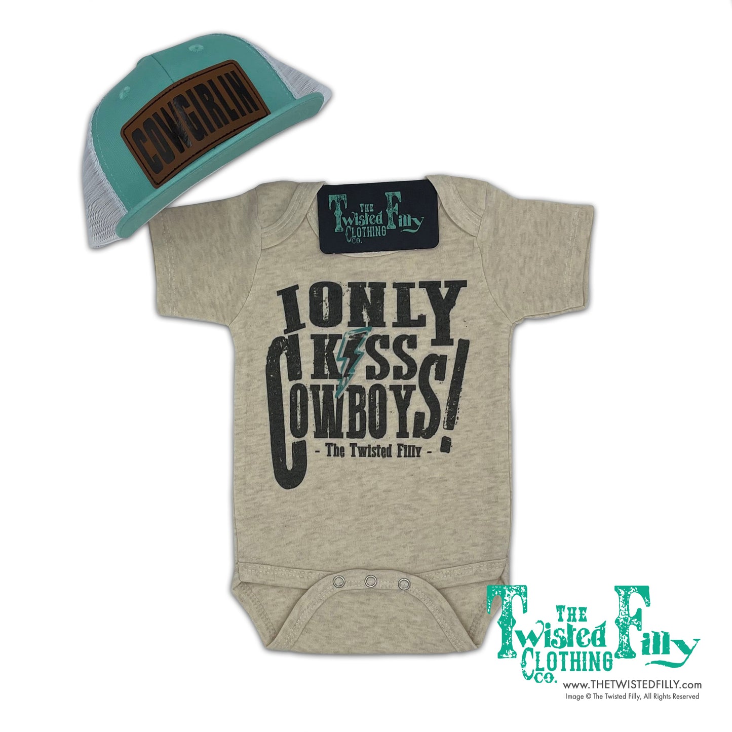 I Only Kiss Cowboys - S/S Infant One Piece - Oatmeal