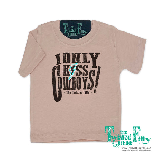 I Only Kiss Cowboys - S/S Toddler Tee - Dusty Rose