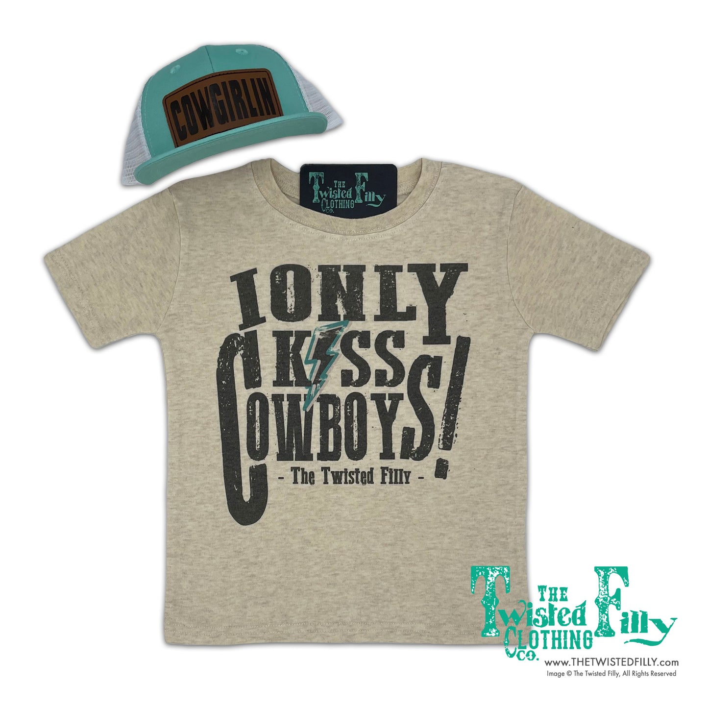 I Only Kiss Cowboys - S/S Toddler Tee - Oatmeal