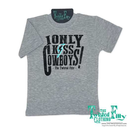 I Only Kiss Cowboys - S/S Youth Tee - Gray