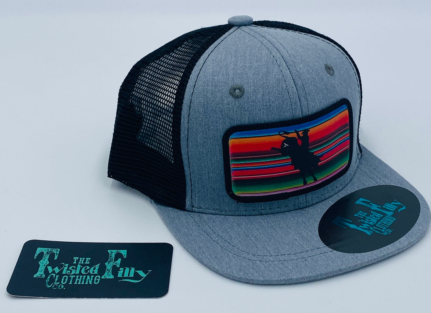 Serape Bull Rider - Infant / Toddler Trucker Hat - Blk/Htr Gry